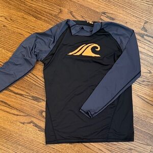 TWO Men's Black and Navy Rash Guard